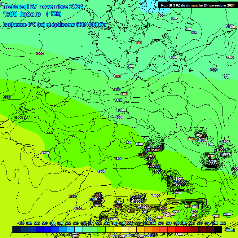 Modele GFS - Carte prvisions 