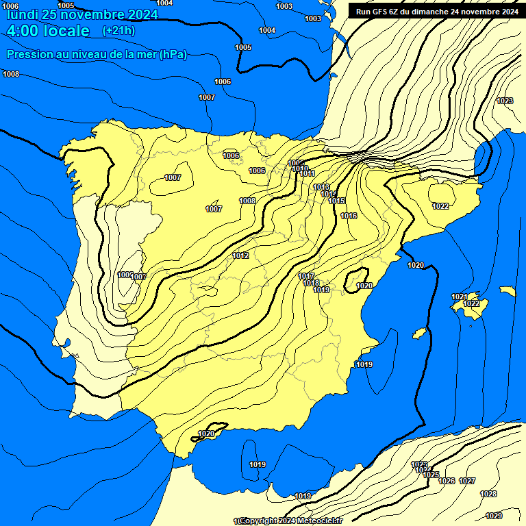 Modele GFS - Carte prvisions 