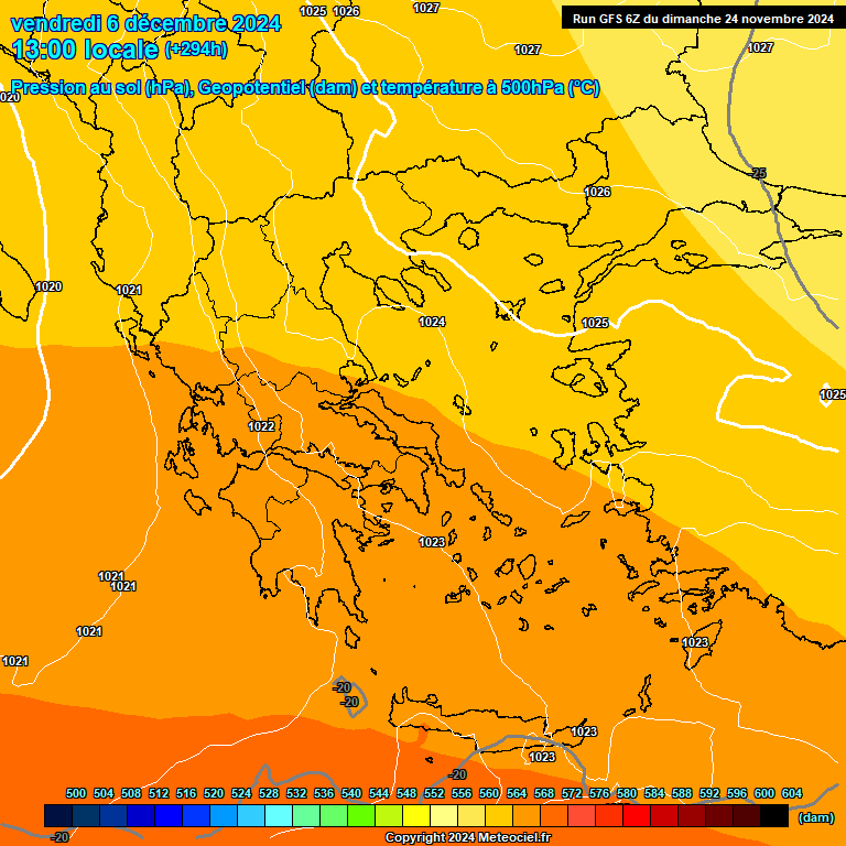 Modele GFS - Carte prvisions 