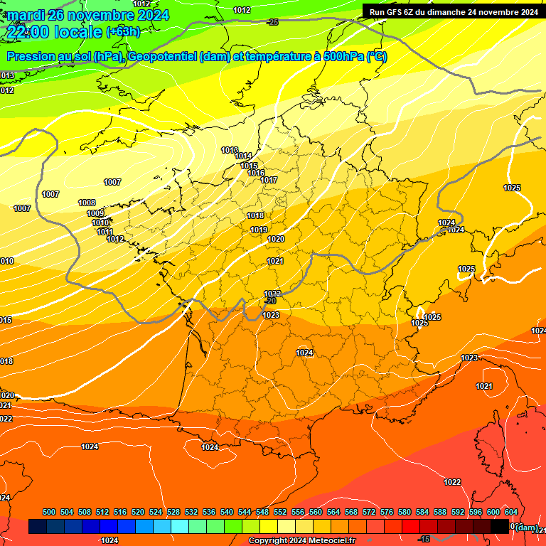 Modele GFS - Carte prvisions 