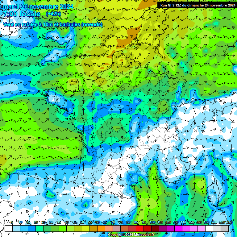 Modele GFS - Carte prvisions 