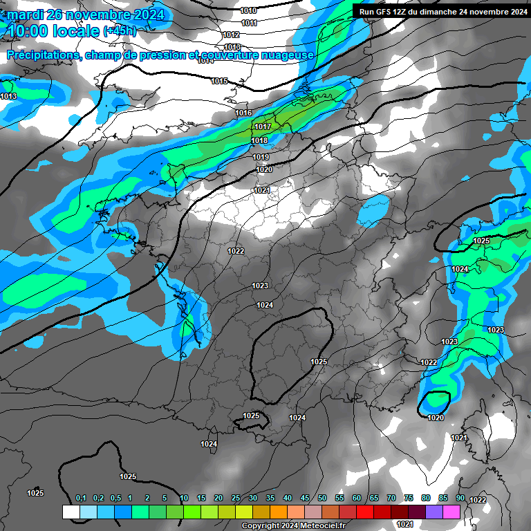 Modele GFS - Carte prvisions 