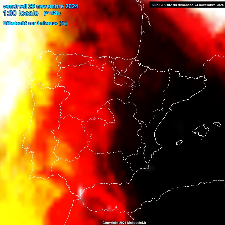 Modele GFS - Carte prvisions 