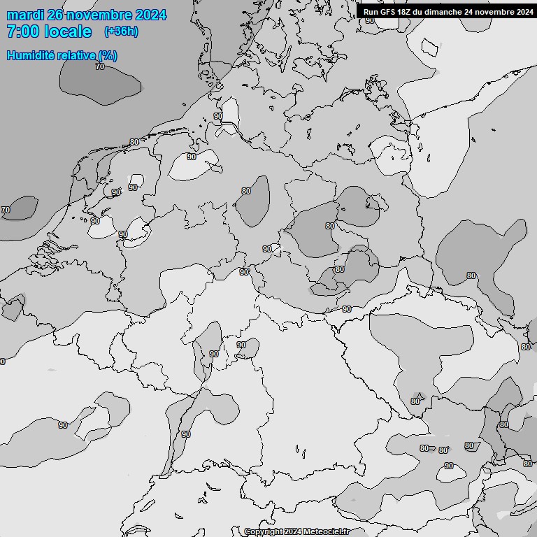 Modele GFS - Carte prvisions 