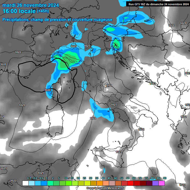 Modele GFS - Carte prvisions 