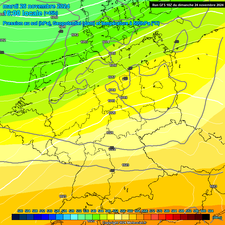 Modele GFS - Carte prvisions 