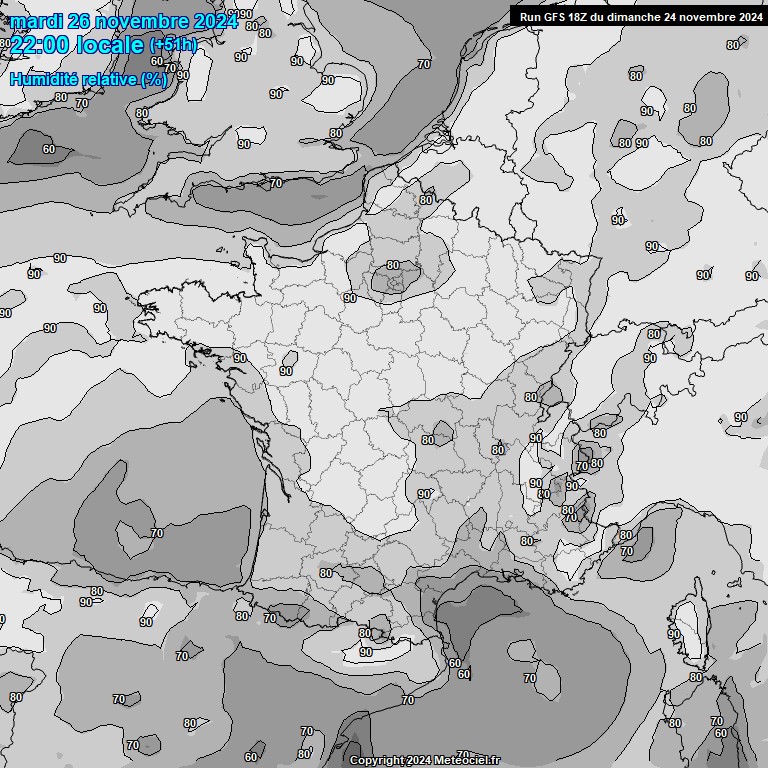 Modele GFS - Carte prvisions 