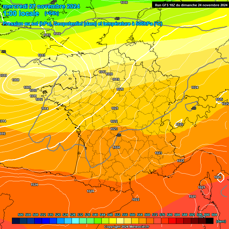 Modele GFS - Carte prvisions 