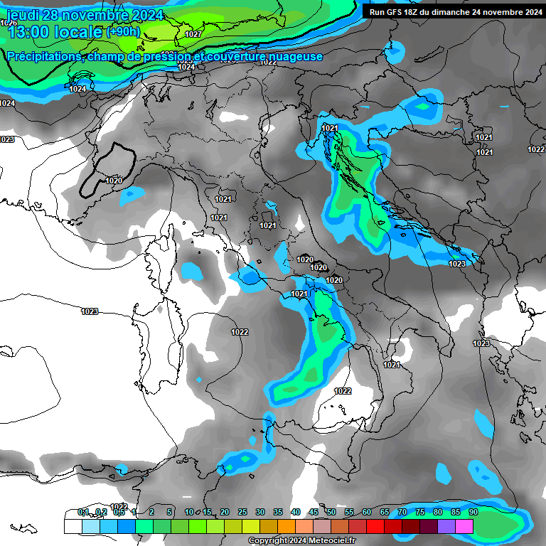 Modele GFS - Carte prvisions 