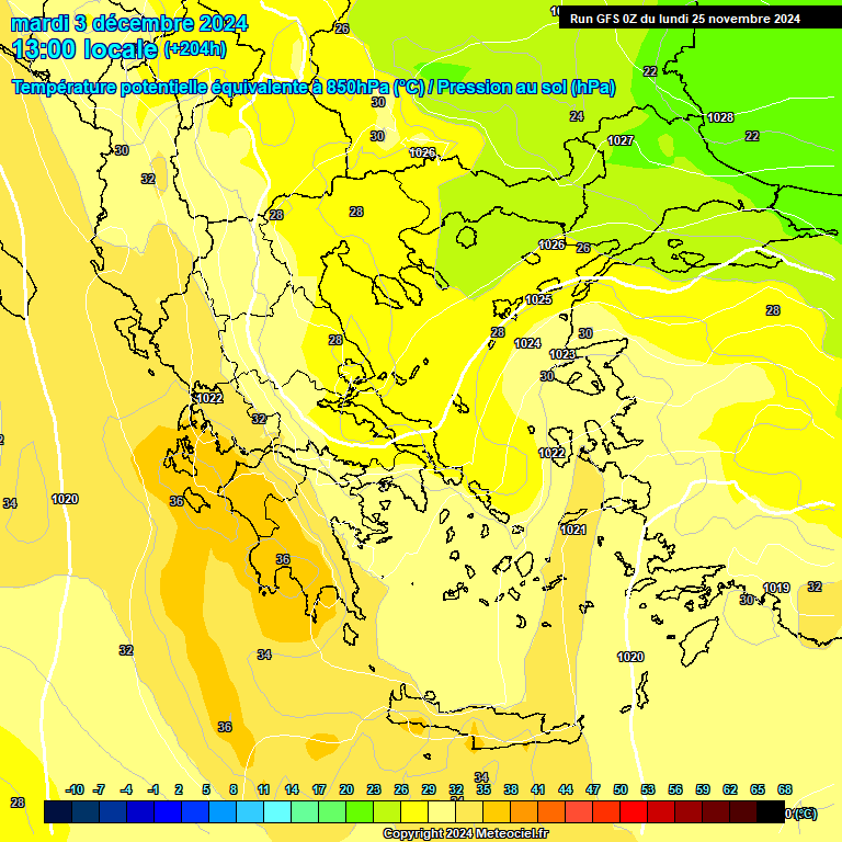 Modele GFS - Carte prvisions 