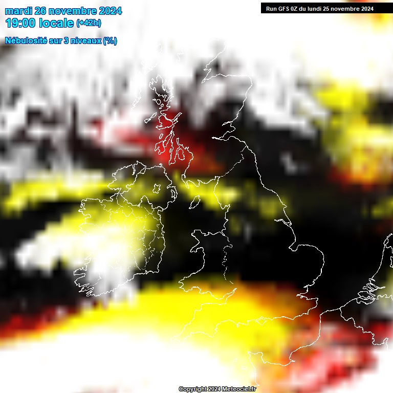 Modele GFS - Carte prvisions 