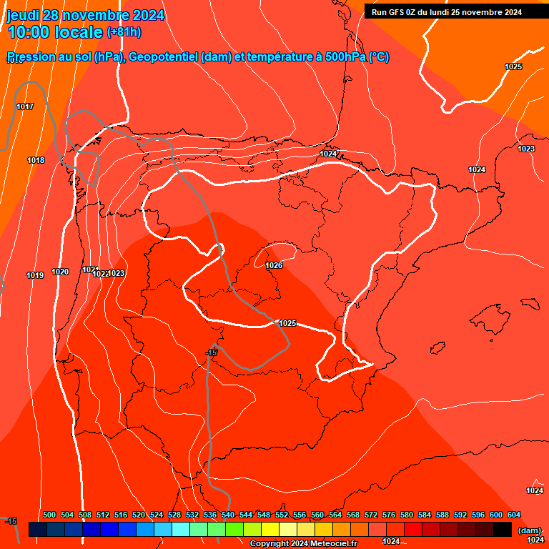 Modele GFS - Carte prvisions 