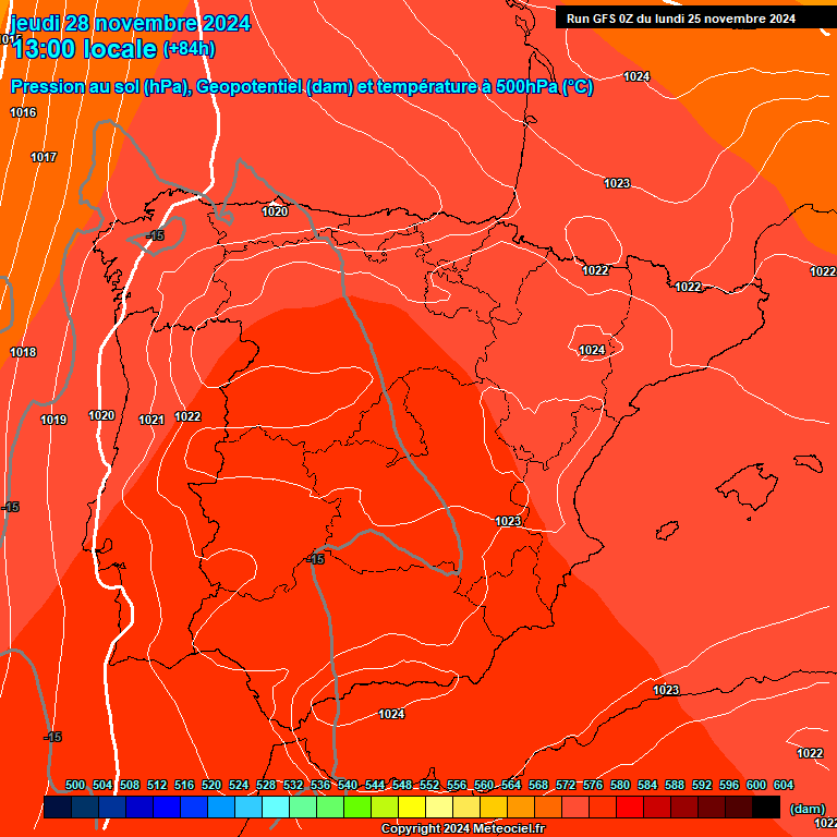 Modele GFS - Carte prvisions 