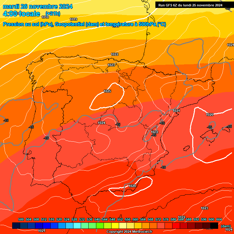 Modele GFS - Carte prvisions 