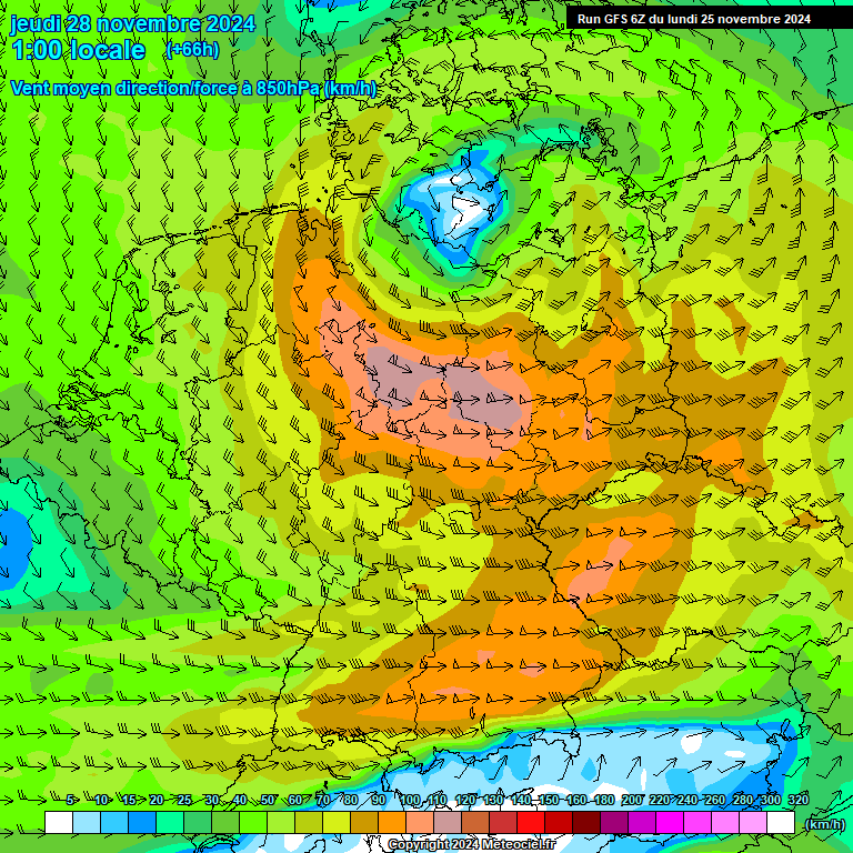 Modele GFS - Carte prvisions 