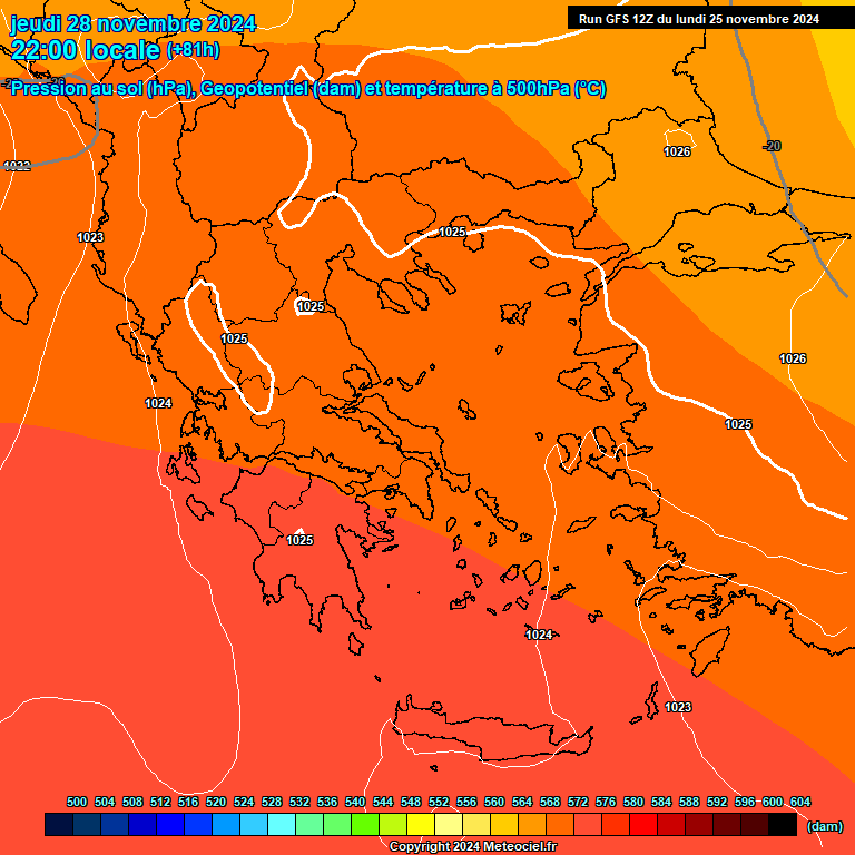 Modele GFS - Carte prvisions 