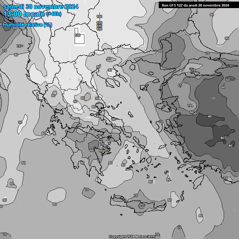 Modele GFS - Carte prvisions 