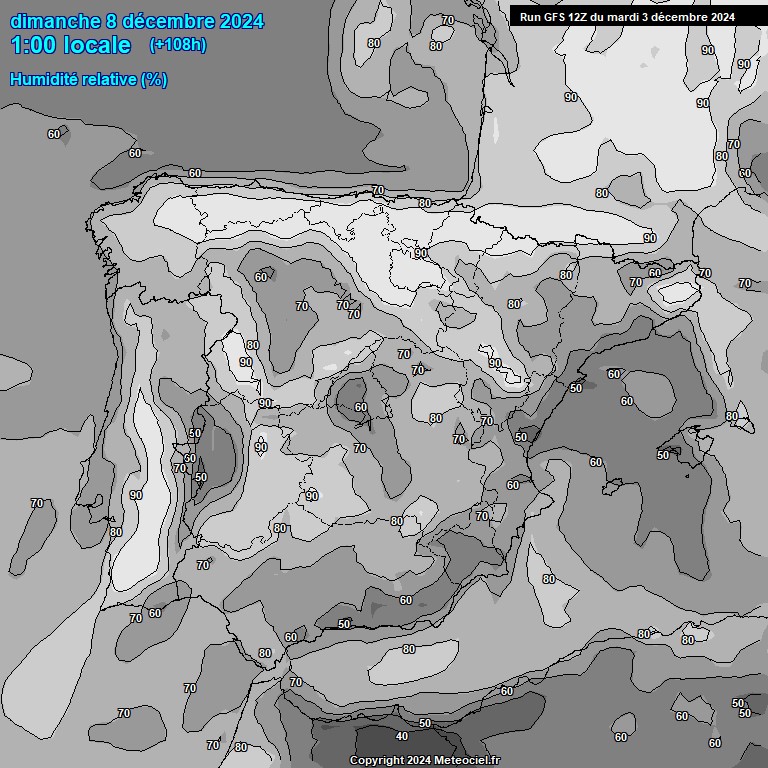 Modele GFS - Carte prvisions 