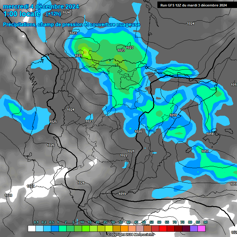 Modele GFS - Carte prvisions 