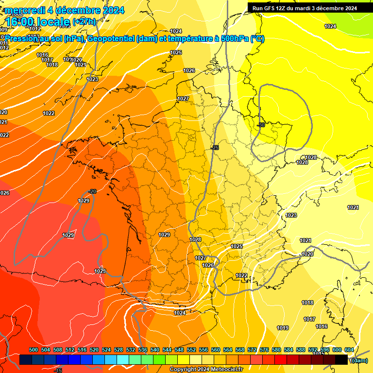 Modele GFS - Carte prvisions 