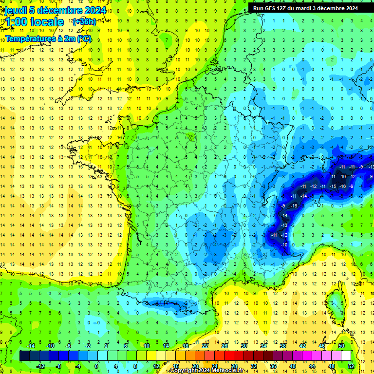 Modele GFS - Carte prvisions 