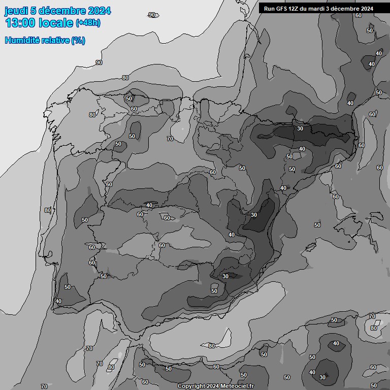 Modele GFS - Carte prvisions 