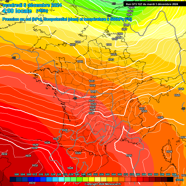 Modele GFS - Carte prvisions 