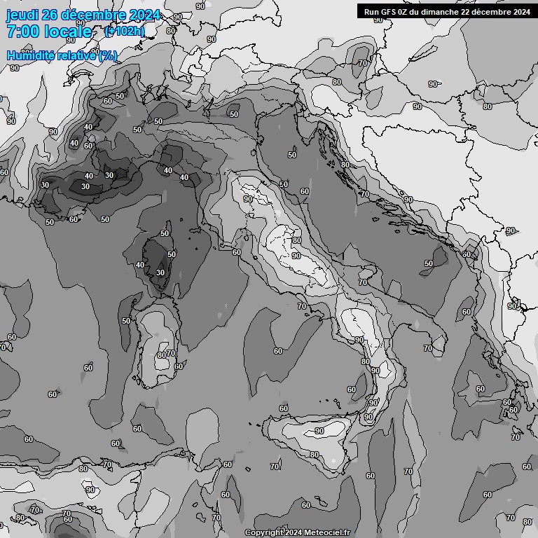 Modele GFS - Carte prvisions 