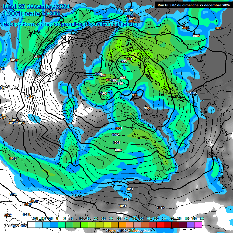 Modele GFS - Carte prvisions 