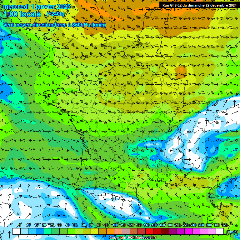 Modele GFS - Carte prvisions 