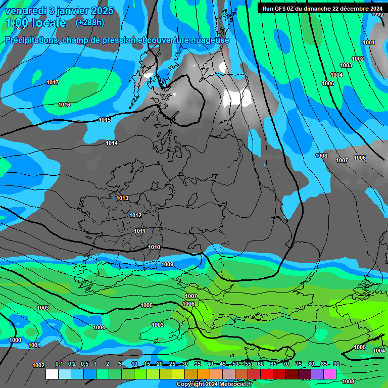 Modele GFS - Carte prvisions 