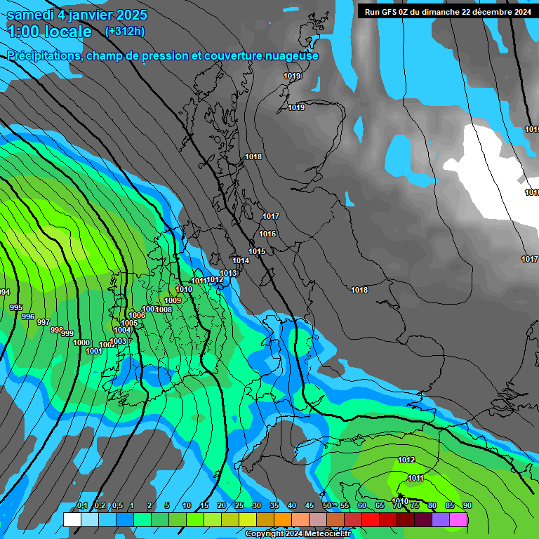 Modele GFS - Carte prvisions 