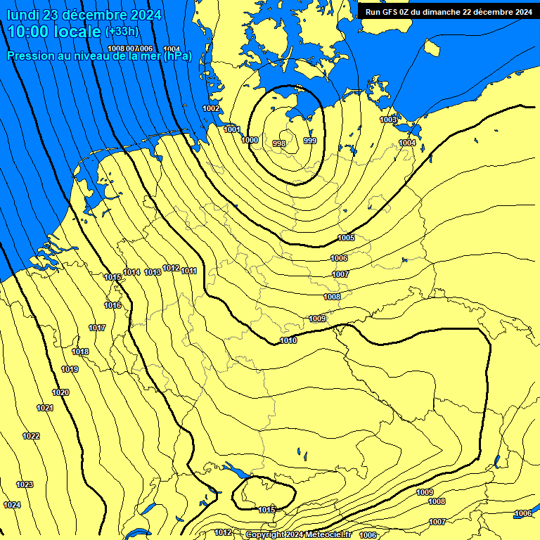 Modele GFS - Carte prvisions 