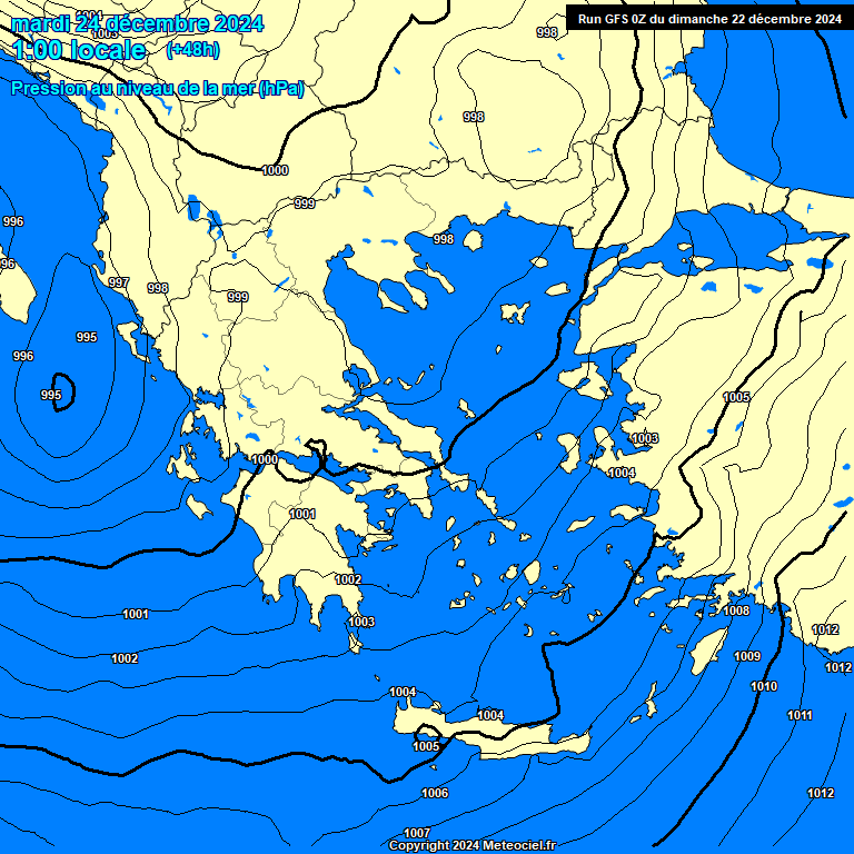 Modele GFS - Carte prvisions 