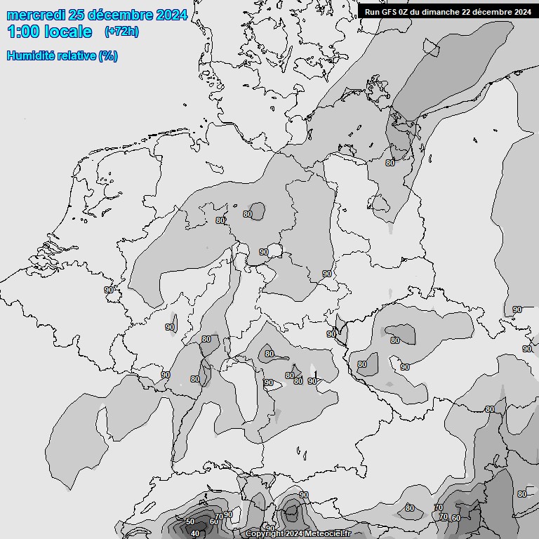 Modele GFS - Carte prvisions 