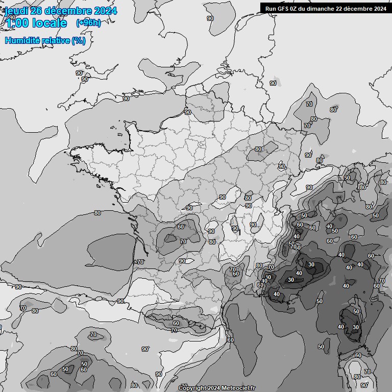 Modele GFS - Carte prvisions 