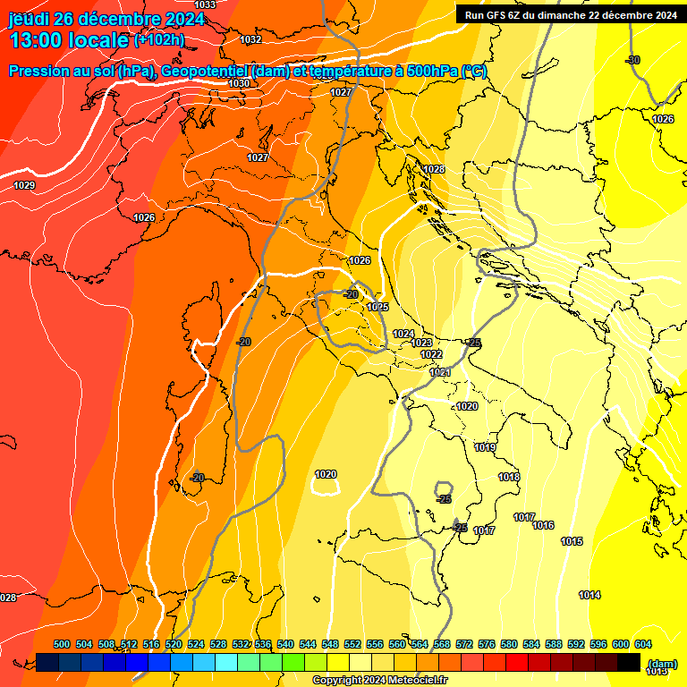 Modele GFS - Carte prvisions 