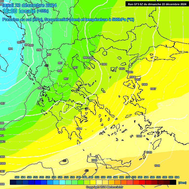 Modele GFS - Carte prvisions 