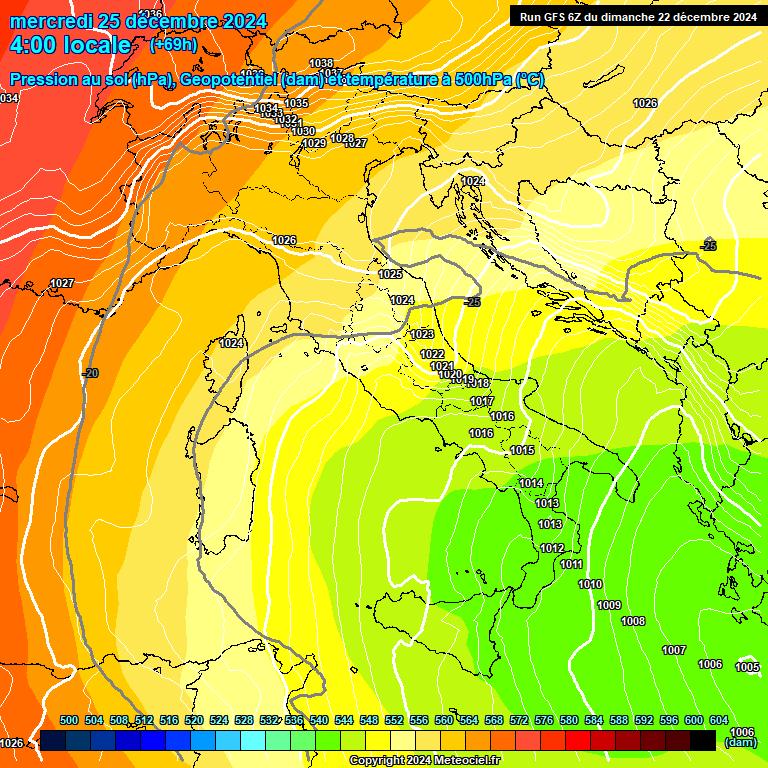 Modele GFS - Carte prvisions 