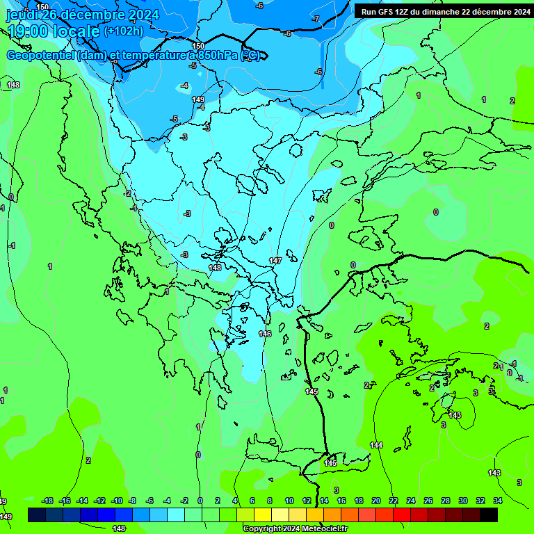 Modele GFS - Carte prvisions 