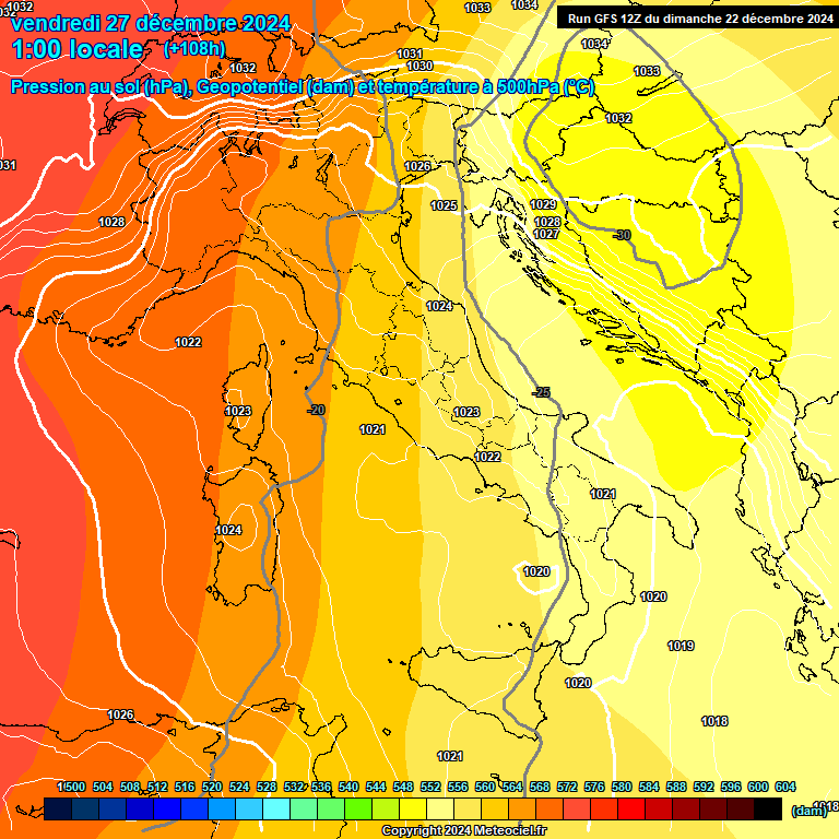 Modele GFS - Carte prvisions 