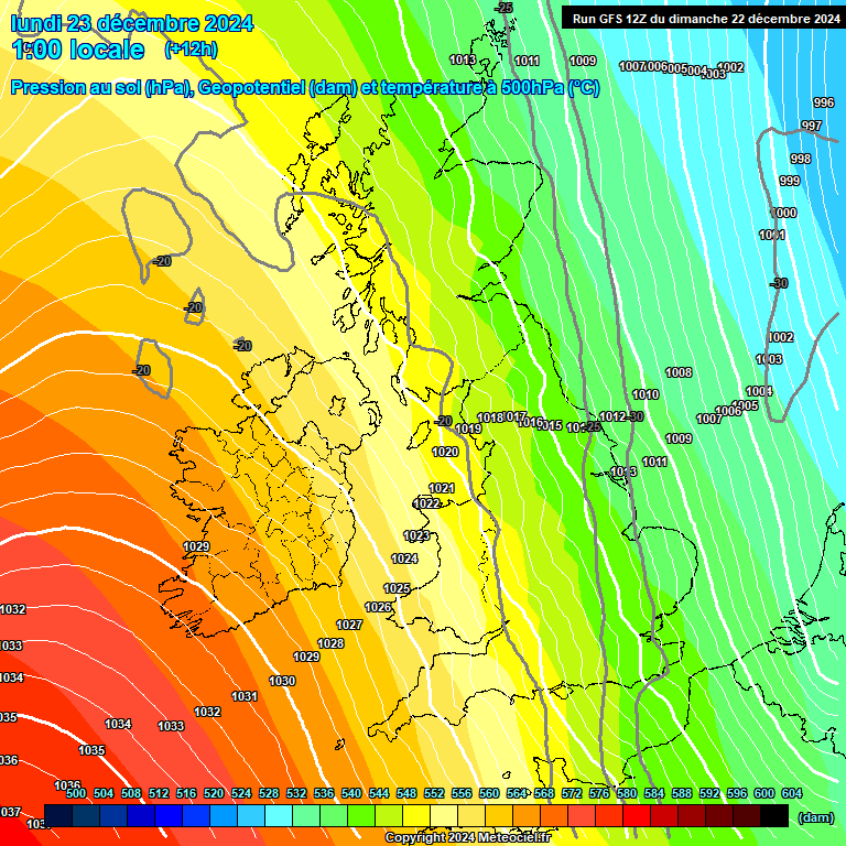 Modele GFS - Carte prvisions 