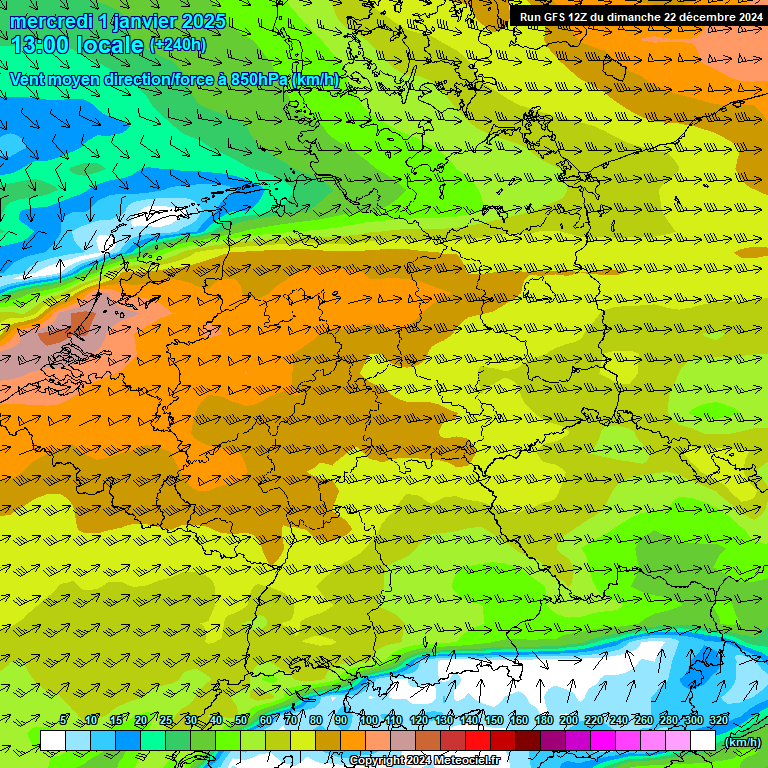 Modele GFS - Carte prvisions 