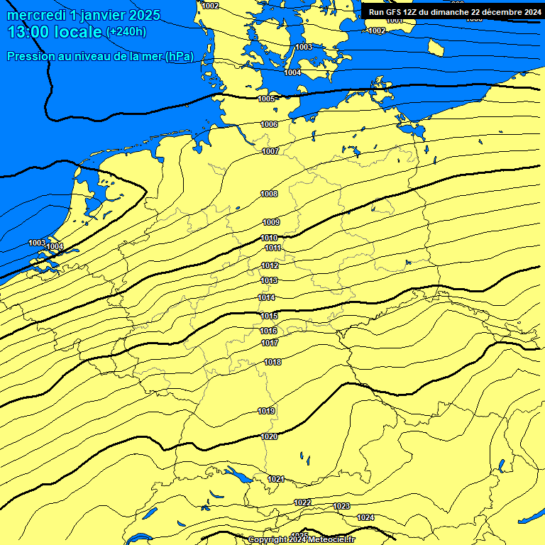 Modele GFS - Carte prvisions 