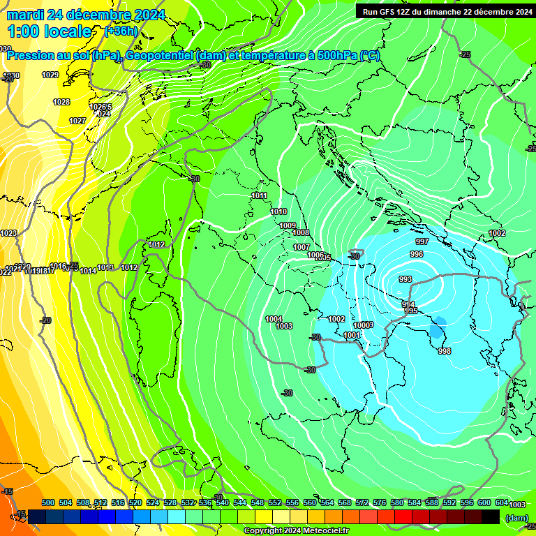 Modele GFS - Carte prvisions 