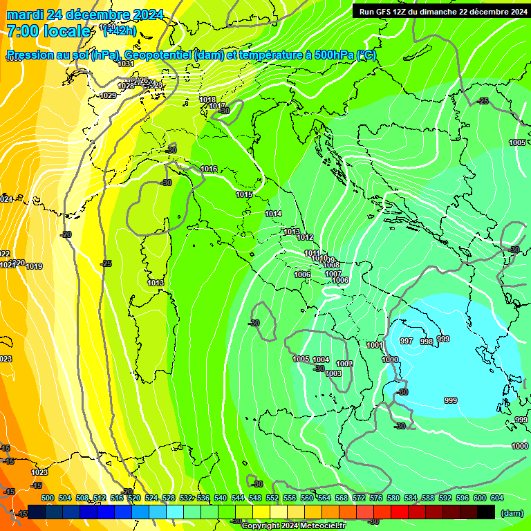 Modele GFS - Carte prvisions 