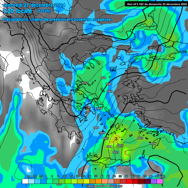 Modele GFS - Carte prvisions 