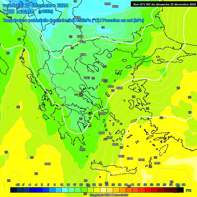 Modele GFS - Carte prvisions 