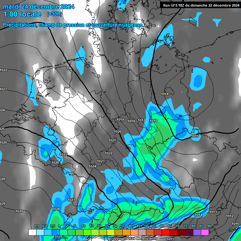 Modele GFS - Carte prvisions 