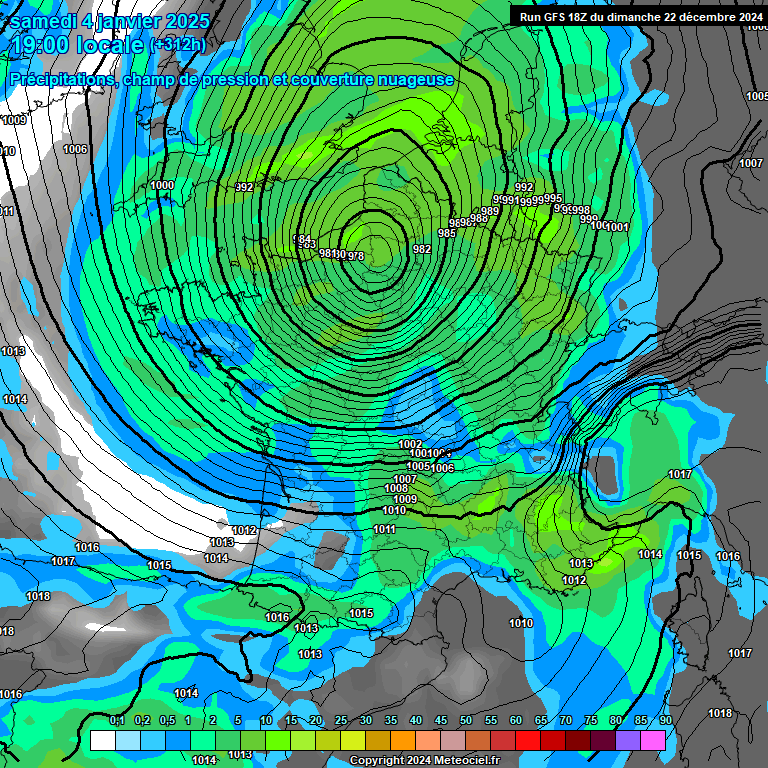 Modele GFS - Carte prvisions 